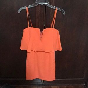 BCBGMAXAZRIA Orange Strapless Dress